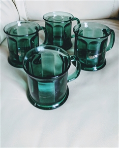 green glass mugs