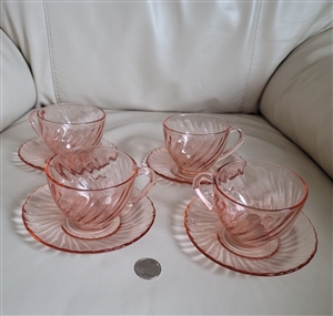 pink glass cups