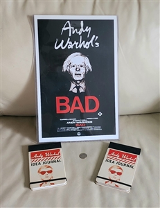 Vintage 1977 Andy Warhols BAD lobby poster 11 by 17 British production with 2 modern notebooks Vintage 1977 Andy Warhols BAD lobby poster 11 by 17 British production with 2 modern notebooks