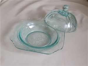 Indiana Glass Madrid Blue Butter Dish Lid Indiana Glass Madrid Blue Butter Dish Lid
