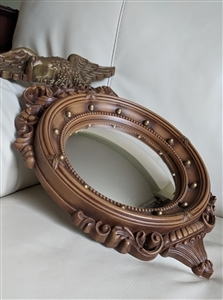 Vintage Syroco 4410 Federal Eagle gold finish convex bubble mirror wall decor plastic mold frame Vintage Syroco 4410 Federal Eagle gold finish convex bubble mirror wall decor plastic mold frame
