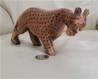 vintage african kamba leopard hand carved wood tribal folk art sculpture vintage african kamba leopard hand carved wood tribal folk art sculpture