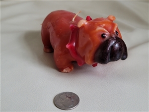 vintage bulldog figural wax candle orange red decor vintage bulldog figural wax candle orange red decor